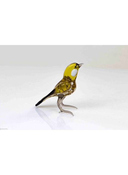 Loranto Vetro Glass bird,  brown-yellow
