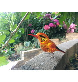 Loranto Vetro Pájaro naranja de cristal macizo