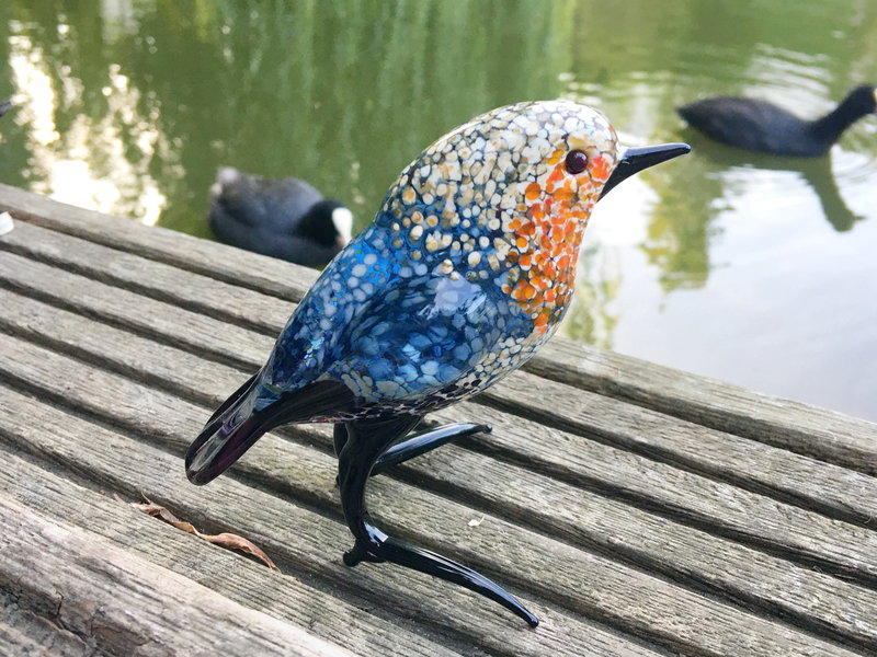 Loranto Vetro Speckled Solid Glass Finch - Handcrafted