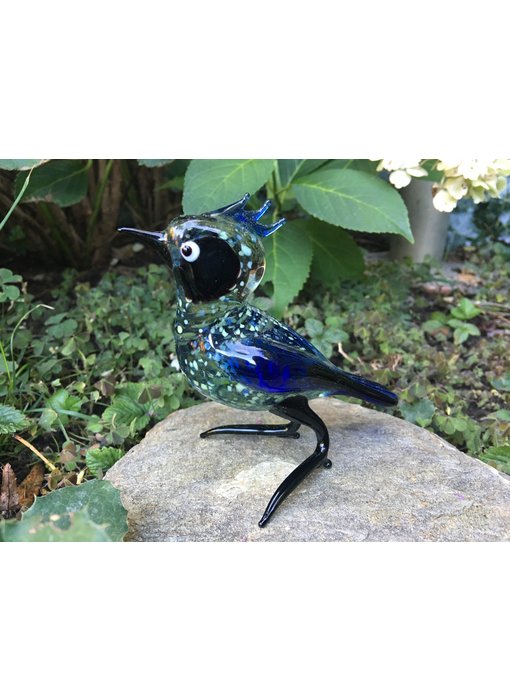 Loranto Vetro glass bird, blue