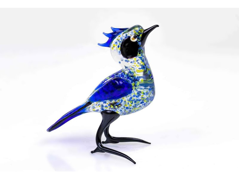 Loranto Vetro Blauer Glasvogel mit Wappen