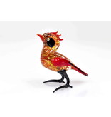 Loranto Vetro Roter Vogel aus Glas, mit Wappen, Kunsthandwerk