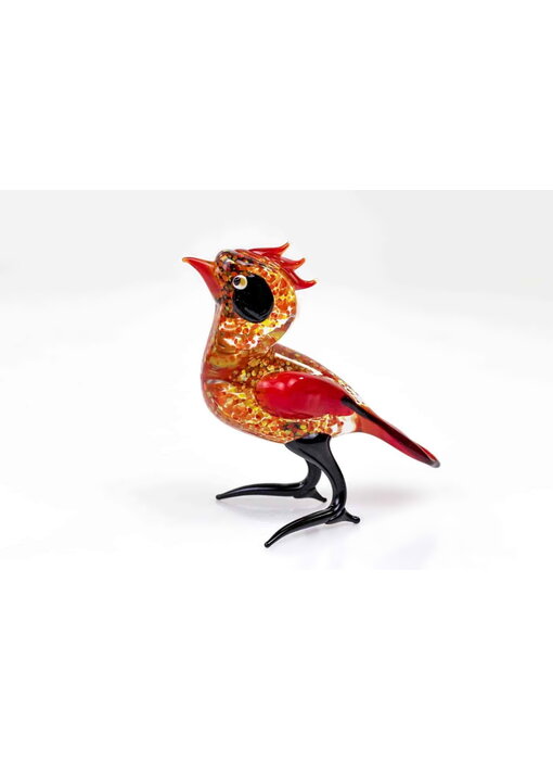 Loranto Vetro Glass bird  - red