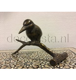L' Art Bronze Bronzen ijsvogel op tak, bruin gepatineerd
