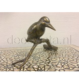 L' Art Bronze Bronze Eisvogel auf Zweig , braune patiniert