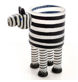 Borowski Black and white striped glass vase Zebra