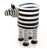 Borowski Schwarz-weiß gestreifte Glasvase Zebra