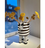 Borowski Black and white striped glass vase Zebra