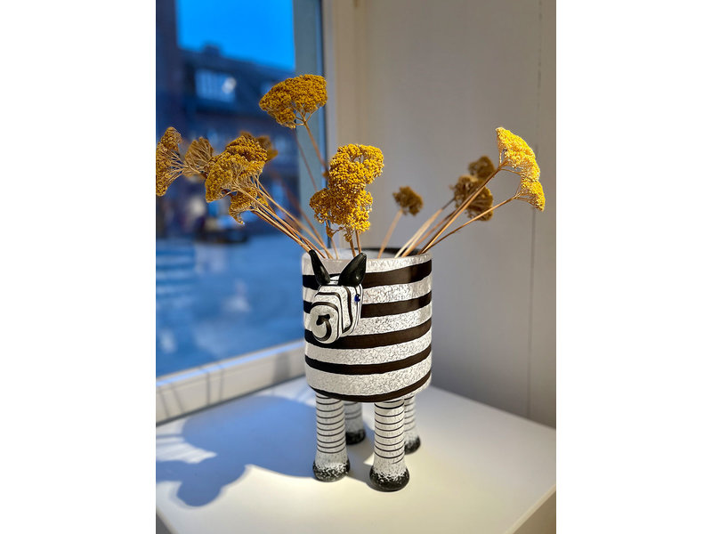 Borowski Exklusive schwarz-weiße Vase Zebra
