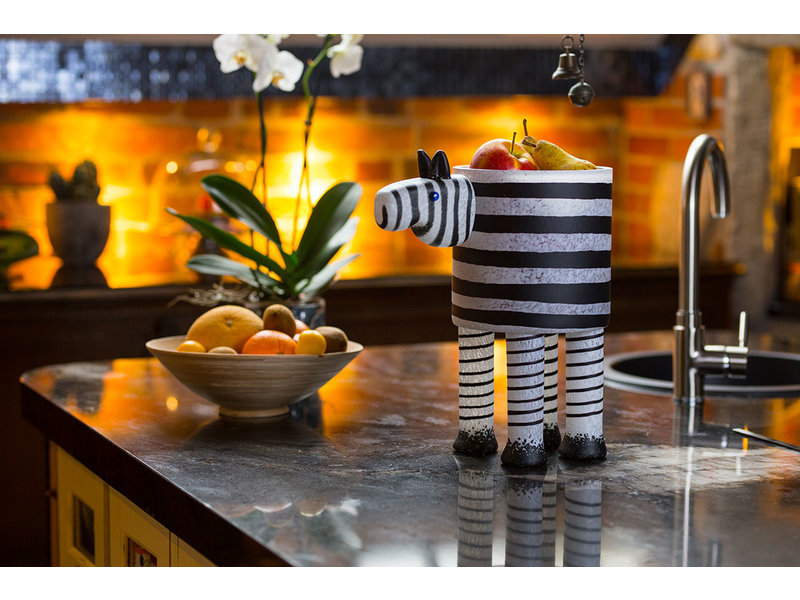 Borowski Exklusive schwarz-weiße Vase Zebra