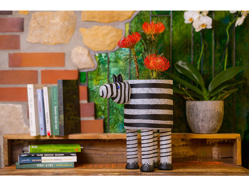 Borowski Exklusive schwarz-weiße Vase Zebra