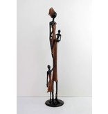 African Art Afrikanische Mutter mit Kindern - Bronze aus Burkina Faso