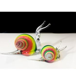 Svaja Orange-green glass snail, bohemian crystal