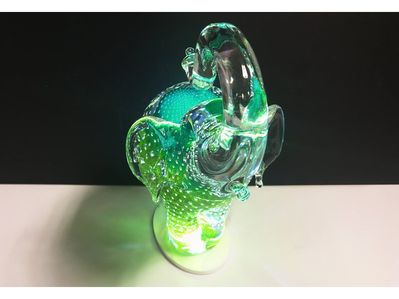 Bohemia Crystal Elephant with bubbles, clear Bohemian Crystal Glass