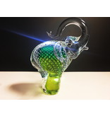 Bohemia Crystal Elephant with bubbles, clear Bohemian Crystal Glass