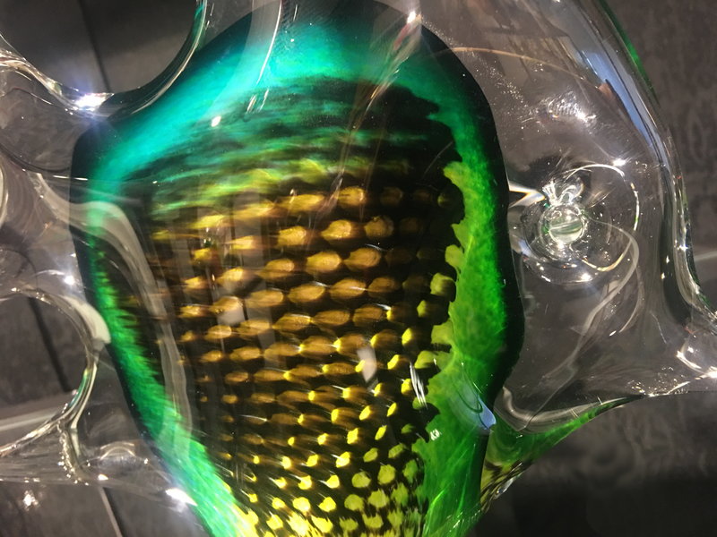 Bohemia Crystal Large, green-tinted Angelfish of crystal clear Bohemian glass