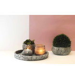 Rasteli Stone tealight holder, cement gray