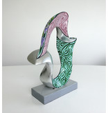 Toms Drag Flow-Skulptur, abstrakte Skulptur Silver Line