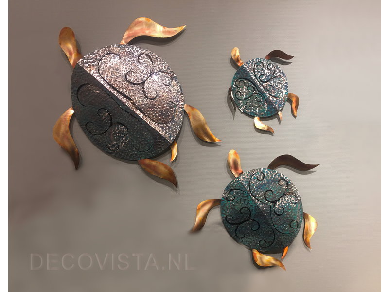 C. Jeré - Artisan House Dreiteilige Metall-Wanddekoration Meeresschildkröten