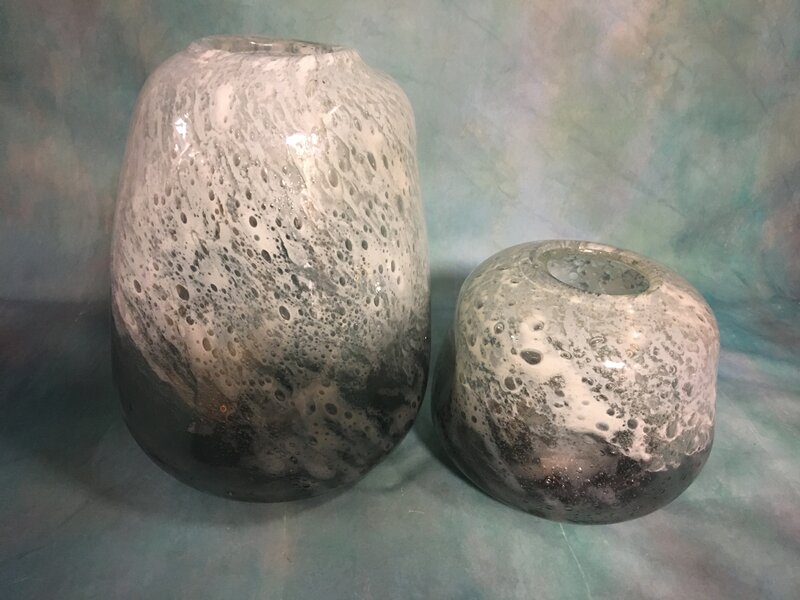 Artistic ice blue vase set