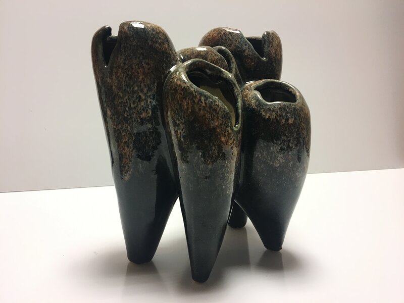 Glazed pottery vase Quintet