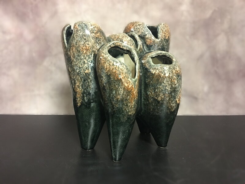 Glazed pottery vase Quintet