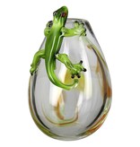 Glass vase Gecko with a reclining reptile, a lizard