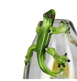 Glazen vaas  Gecko met opliggend reptiel, een hagedis