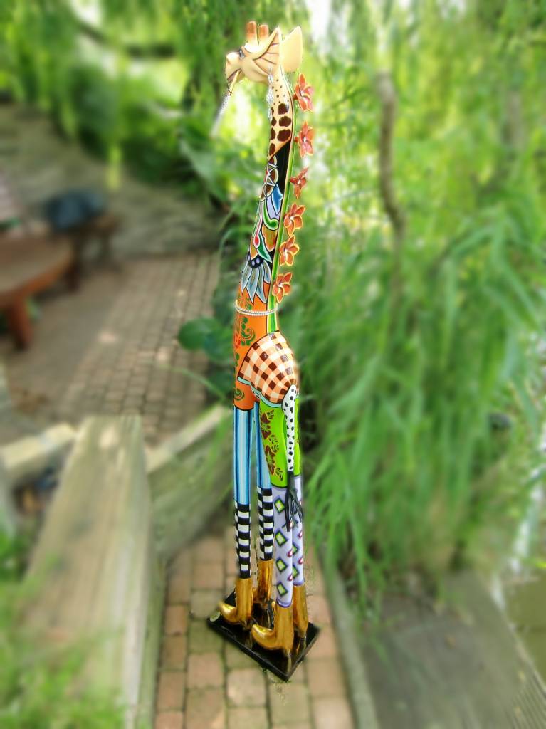 Toms Drag Roxanna Giraffe - und Wanddekorationen Hausdeko, 150 cm Statuee- künstlerische - farbenfrohe Möbel DECOVISTA