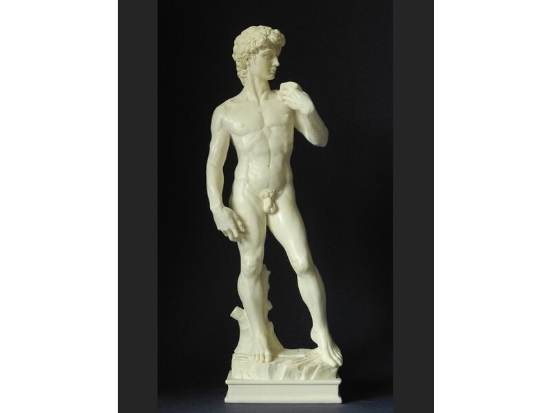 Mouseion Estatua desnuda David, estatua de arte romano - blanco veteado