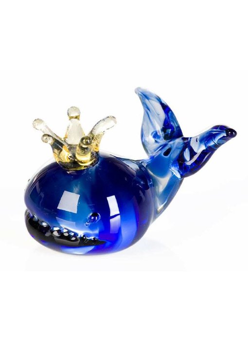Vetro Gallery Escultura de cristal - La ballena con corona