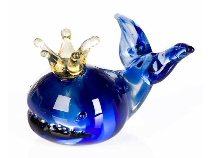 Vetro Gallery Glassculptuur Walvis met kroontje