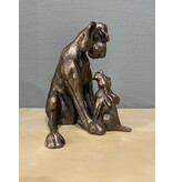 Frith Escultura de perro  Amber con cachorro