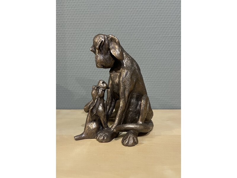 Frith Escultura de perro  Amber con cachorro