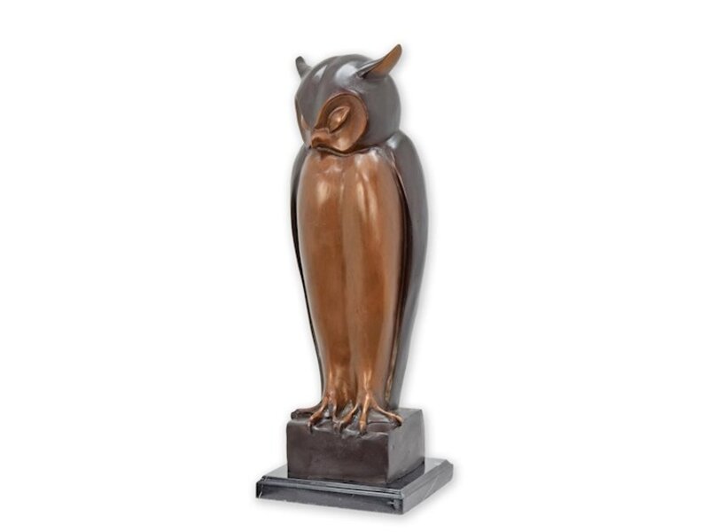 Owl sculpture in bronze
