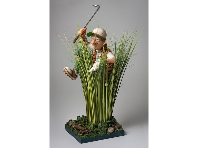 Forchino Golfspeler tussen het struikgewas -  humoristisch beeldje