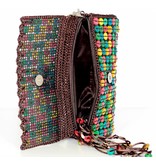 Bolsa con paillettes, madera