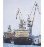 Painting with two tugs - mixed -media