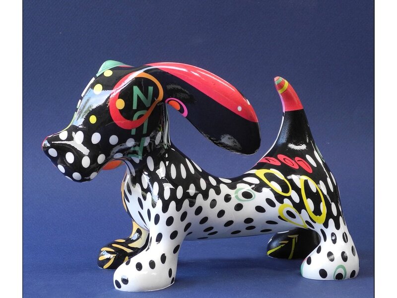 Jacky Art Dog sculpture Dachshund with patterns by Jacky Zegers