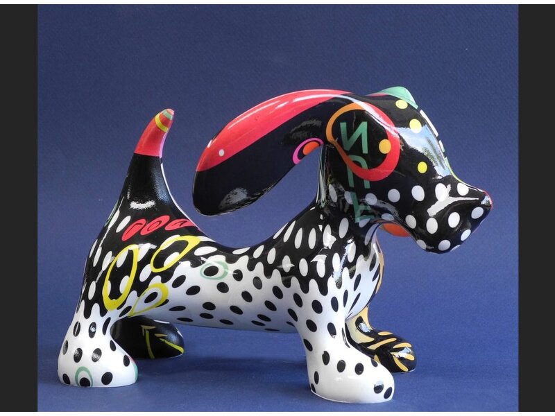Jacky Art Dog sculpture Dachshund with patterns by Jacky Zegers