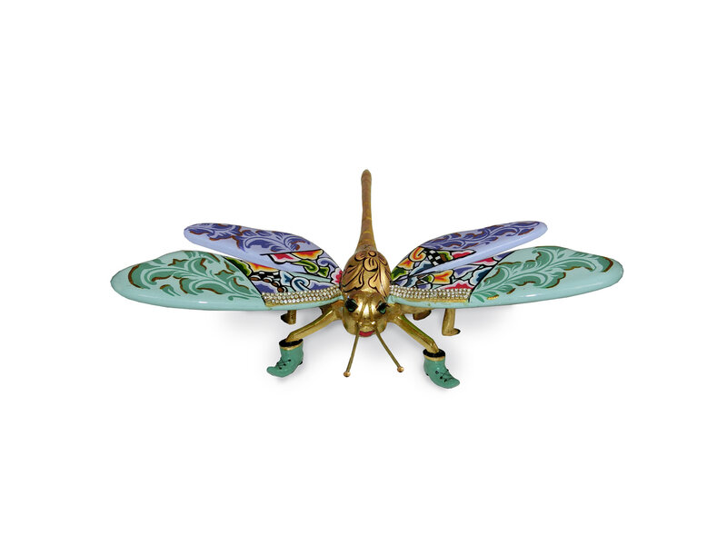 Toms Drag Dragonfly, libelle Belle op groene laarsjes