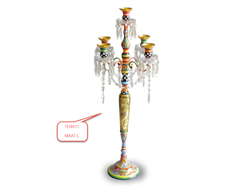 Toms Drag Candelabro de mesa de cristal para 5 velas - 3 tamaños