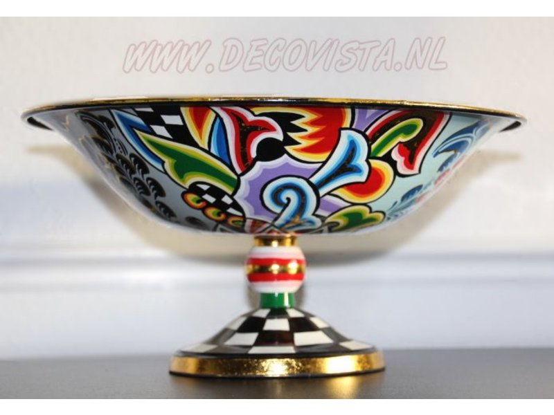 Toms Drag Round colorful bowl on base - L