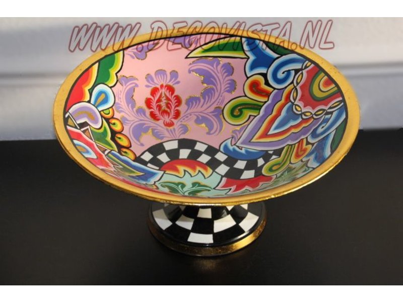 Toms Drag Round colorful bowl on base - L