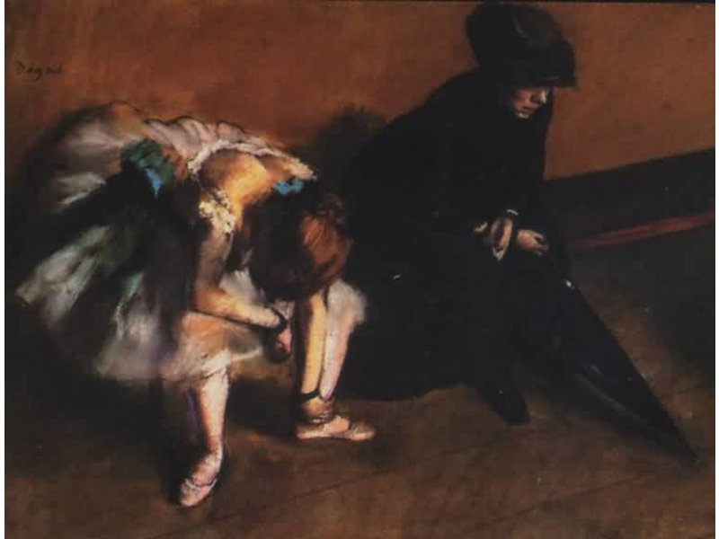 Mouseion l'attente, danseres, ballerina van Edgar Degas