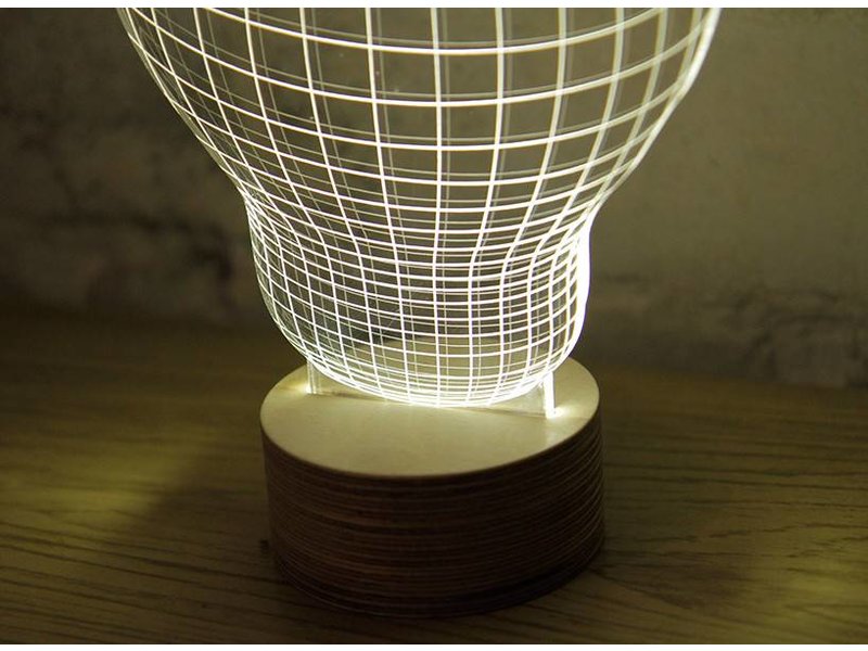 Cheha Bulb illusion in 2D, table lamp