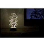 Bulbing Light Spiraallamp in 2D, tafellamp illusie
