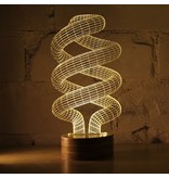 Bulbing Light Spiral Filament Leuchte in 2D Illusion