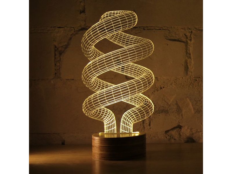 Bulbing Light Spiral Filament Leuchte in 2D Illusion