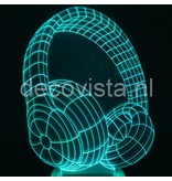 Table lamp in 2D headphone design RGB